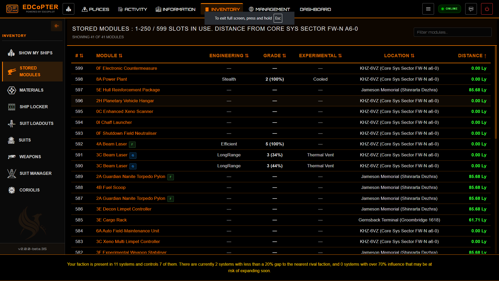 Stored Modules Manager